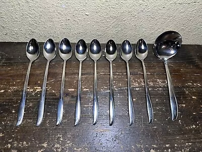 Iced Tea Drink Spoons Oneida Community Twin Star Atomic Starburst MCM Stainless • $29.99