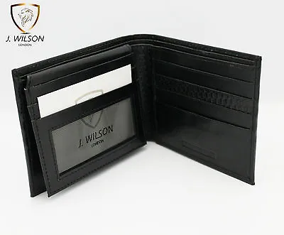 Designer J Wilson Real Genuine Mens High Quality Leather Wallet Card Id Gift Box • $35.16