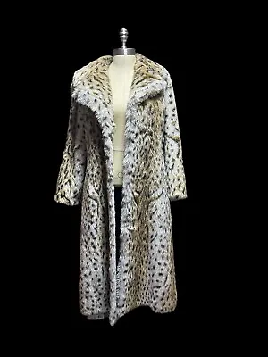 Vintage Luxurious Leopard Print Faux Fur Winter Coat By Tissavel France Size M • $195