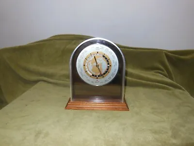 Vintage Verichron GMT World Time Quartz Mantel Clock Red Airplane Second Hand • $40