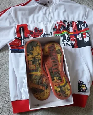 Rare Vintage Adidas Bill McMullen White/Red Jacket 2XL & Matching Shoes Size 12 • $300