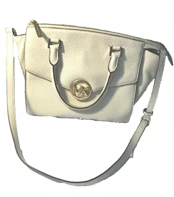 Michael Kors Ivory Hudson Satchel Crossbody Bag EUC • $55