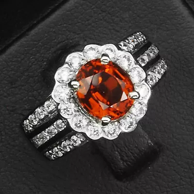 Charming Mandarin Spessartite Garnet Oval 2Ct 925 Sterling Silver Handmade Rings • $19.99