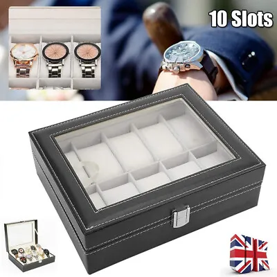 £10.99 • Buy 10 Grids Watch Display Storage Box Jewelry Collection Case Organizer Holder Gift