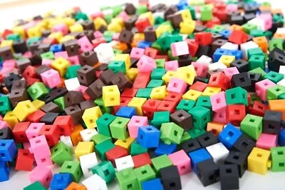1000 X 1cm Cubes Interlocking Snap Linking Building Maths Count Early Learning   • £27.95