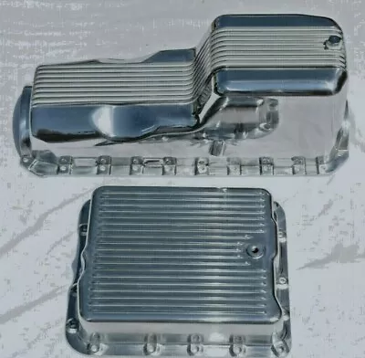 1965-90 Big Block Chevy Finned Aluminum Oil & 700R4 Transmission Pan 396 427 454 • $164.65