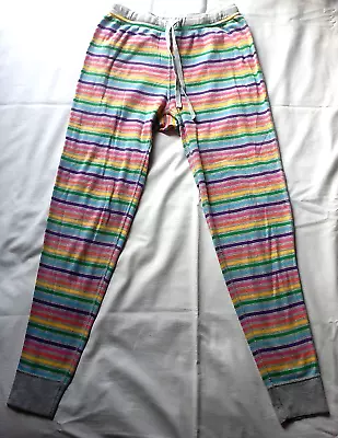 Hanna Andersson Organic Rainbow Stripe Pajama Bottom Adult Size M • $19.99