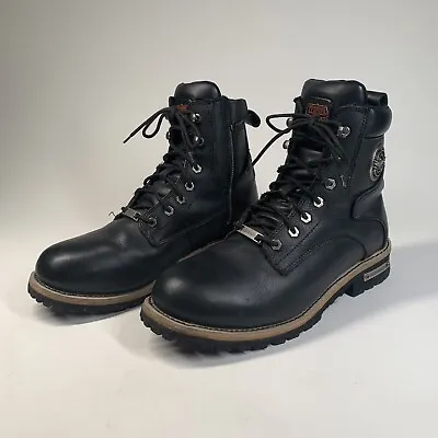 Milwaukee Leather Biker Boots Men’s Size 9.5 EEE Black Side Zip MBM 9095W • $55