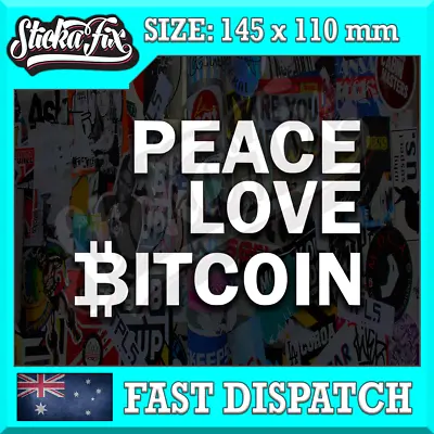 Peace Love Bitcoin 4X4 Car Vinyl STICKER Funny DECAL 4WD Truck Drift • $6.90