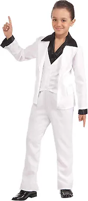 $24.99 • Buy Kid's 70s Saturday Night Fever White Disco Suit Halloween Costume! (Large 12-14)