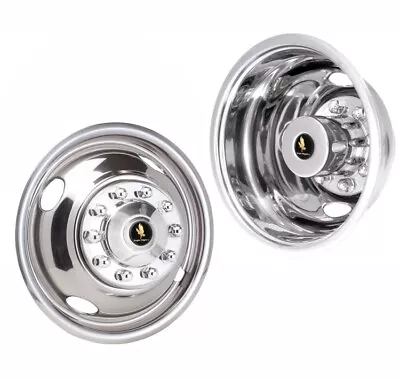 Ford F450 16  10 Lug Bolt On Stainless Steel Hubcap/simulators Set 1988-1998  • $239.99