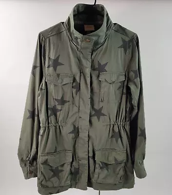 Knox Rose Womens Jacket Size Medium Military Style Green With Black Stars • $20.83