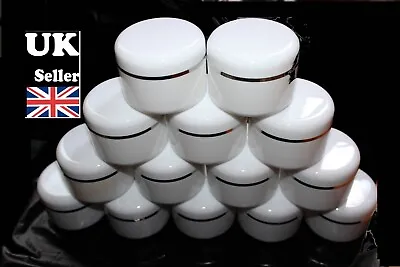 10 X Empty Plastic Cosmetic Jars With Lids For Creams/Sample/Make-Up/Glitter • £8