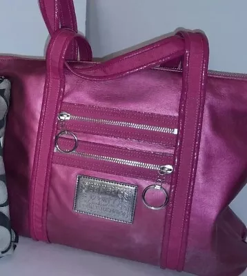 Coach Poppy XL Tote Shopper METALLIC PINK Leather 13820 NEEDS REPAIR • $18.95