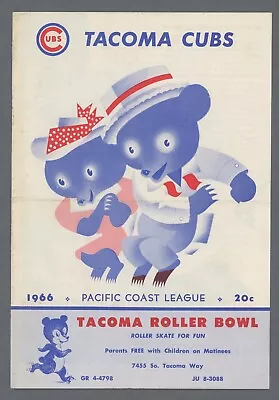 1966 PCL Game Program Tacoma Cubs Vs Vancouver Mounties • Unscored • $44.99