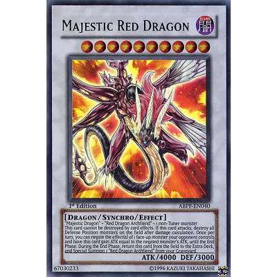 Majestic Red Dragon ABPF-EN040 Yu-Gi-Oh! Card Ultra Rare 1st Edition • £8.95