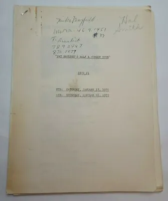 PAT PAULSEN'S HALF A COMEDY HOUR / 1970 TV Script Hubert H Humphrey & Mel Blanc • $203.28