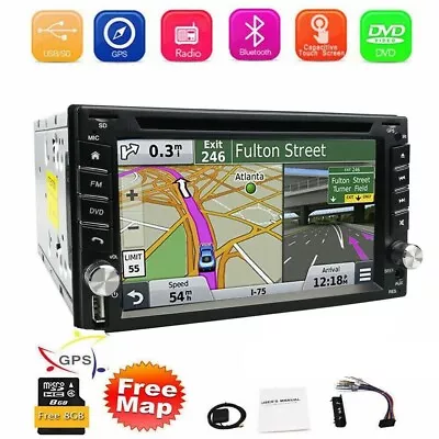 6.2INCH GPS Navi Double 2Din Car Stereo Radio CD DVD Player Bluetooth With Map+ • $139