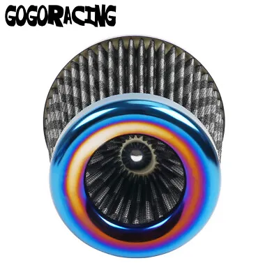 3  76mm Burnt Carbon Inlet High Flow Cold Air Intake Dry Filter Cone Replacement • $18.99