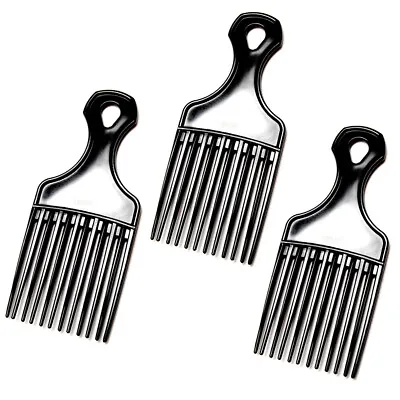 $5.99 • Buy Afro Pick Comb (3 Pcs) 7  Black Lift Hair Detangle Wig Braid Hair 