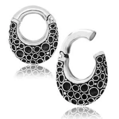 Pair 6g (4.5mm) Hoops Hinged Magnet White Brass Ear Weights Plugs Tunnels Gauge  • $42.20