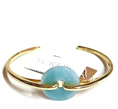 J.Crew Planet Ring Open Cuff Bracelet Size M/L Dark Seaweed Gold Plated NWT • $32