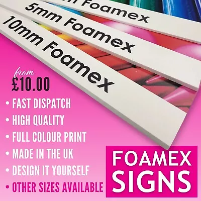 Foamex Sign Foam Board 3mm Printed Full Colour Rigid Plastic Board  • £28