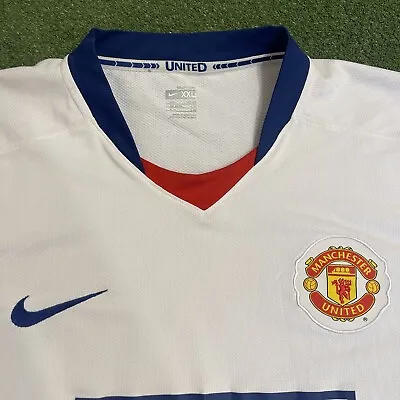 2008 2009 Manchester United Away Jersey In Adults Size XXL Nike White Shirt Top • $99.99