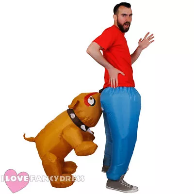 Inflatable Dog Bite Costume Adult Novelty Fancy Dress Postman Stag Party • £26.99