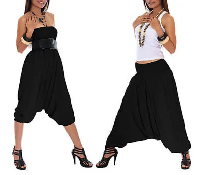 $20.49 • Buy Indian Black Harem Gypsy Hippie Ali Baba Baggy Pants Women Trousers Boho Yoga