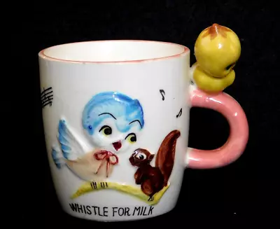 Vintage Whistle For Milk Bird Cup Japan Hand Painted Ceramic 1950s Childs Mug • $25