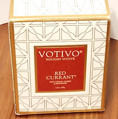 Votivo Holiday Votive Aromatic Candle Red Currant -Mini Size (2.1 Oz) NEW In Box • $23