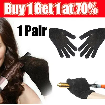 Pair Heat Resistant Protective Gloves For Hair Straightener Curling Tong Wand UK • £3.57