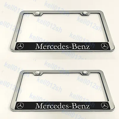 2pcs [MercedesReversed Style] STAINLESS STEEL CHROME License Plate Frame Holder • $25.10