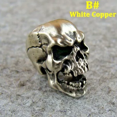 Brass / White Copper Skull Lanyard Bead Knife Paracord Beads Bracelet Beads • $9.99