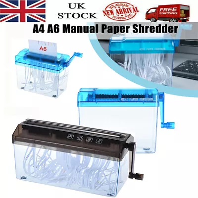 A4 Manual Hand Paper Document File Straight Cutting Shredder Home Office Tool • £16.55