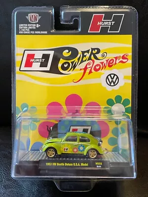 M2 Machines 1953 VW BEETLE DELUXE USA MODEL HURST POWER FLOWERS HS32 • $12.50