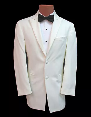 Men's Chaps Ivory Tuxedo Jacket Two Button With Satin Trimmed Peak Lapels 37L • $19.99