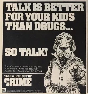McGruff The Crime Dog 1988 Vintage Print Ad 4.5x5 Inches • $7.95