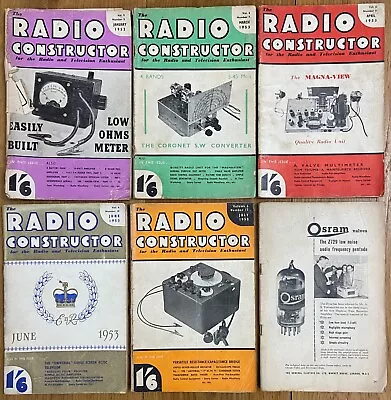 The Radio Constructor Magazine Part Set 1953 - 6 Issues • £29.99