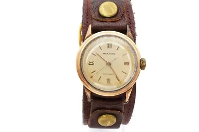 Vintage Movado Watch Mens Gold Tone Non Magnetic Mechanical Leather Band • $269.99