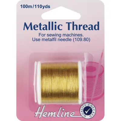£5.50 • Buy Hemline 100m Metallic Sewing Machine Thread Silver Or Gold