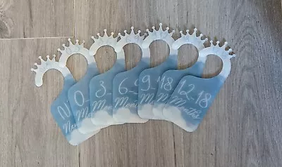 Baby Wardrobe Dividers Blue New Born - 24 Months Clouds Prince Crown Hangers Boy • £14.99