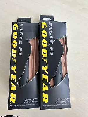 Goodyear Eagle F1 Tubeless Complete Pair Of Black+Tan Wall 25mm • £59.99