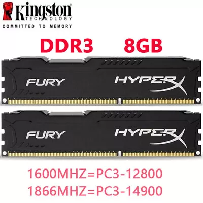 HyperX FURY DDR3 16GB 32GB 1600MHz 1866MHZ  Desktop RAM Memory DIMM 240pins 1.5V • £49.08