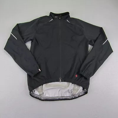 Specialized Jacket Mens Medium Black Cycling Windbreaker Zip Up Bicycle Coat • $49.97