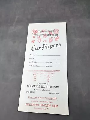 Hudson Car Papers Envelope Dealership Dealer Vintage • $19