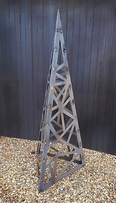 Garden Sculpture Triangular Metal Art Decor Geometric  Garden Outside Outdoors • £299.95