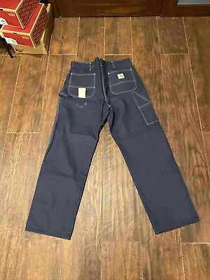 NWOT Carhartt Blue Denim Fleece-Linned Work Jeans 38x31 Vintage 100 Year Edition • $124.99