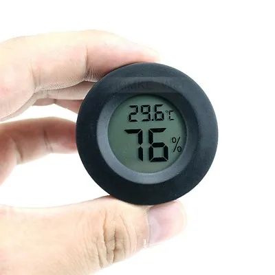 Mini Digital LCD Reptile Temperature Thermometer Hygrometer Humidity Meter Round • $3.90